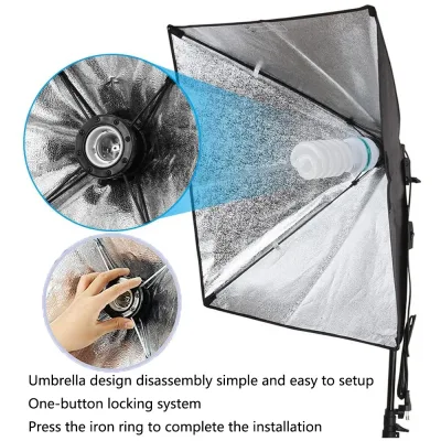 Boîte à lumière softbox 50 × 70 cm avec support – image 3
