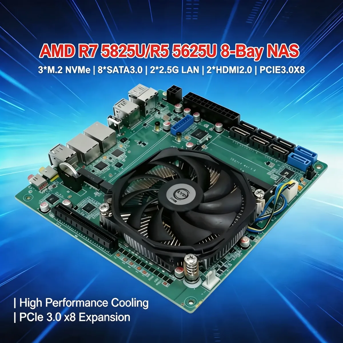 Carte mère NAS mini ITX 8 baies SATA et 3 NVMe