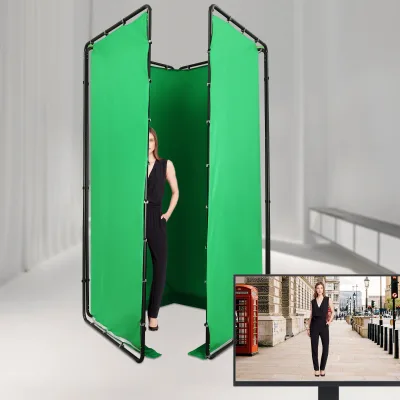 Fond vert photo 4 × 2,4 m avec support au sol – image 2