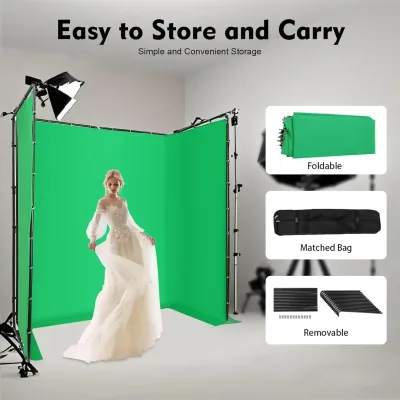 Fond vert photo 4 × 2,4 m avec support au sol – image 3