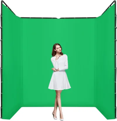 Fond vert pliable avec support et sac