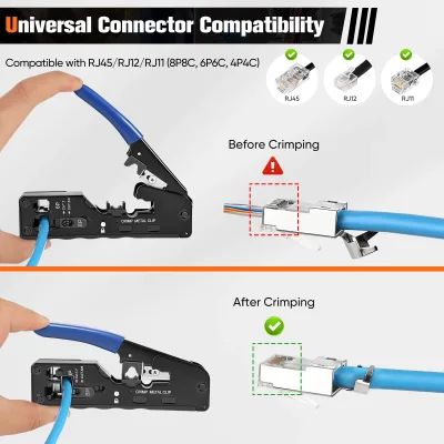 Kit d'outils réseau avec pince à sertir RJ45 – image 2