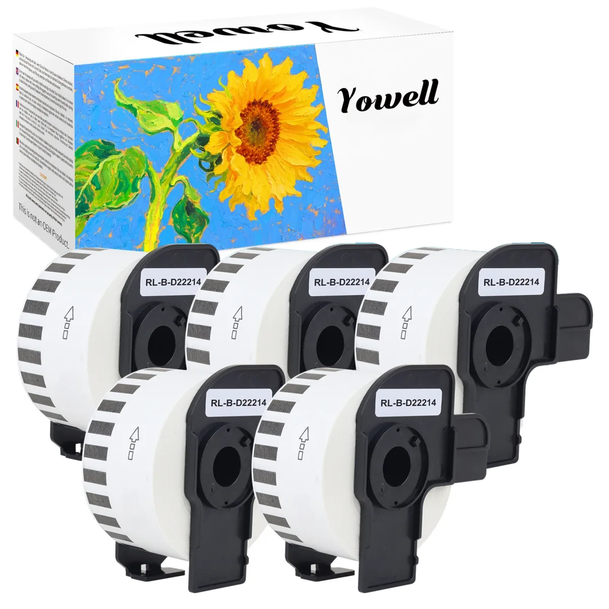 Lot de 5 rouleaux d'étiquettes 12 × 30 mm