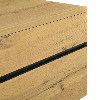 Meuble TV bas 180 cm effet bois, portes doubles – image 3