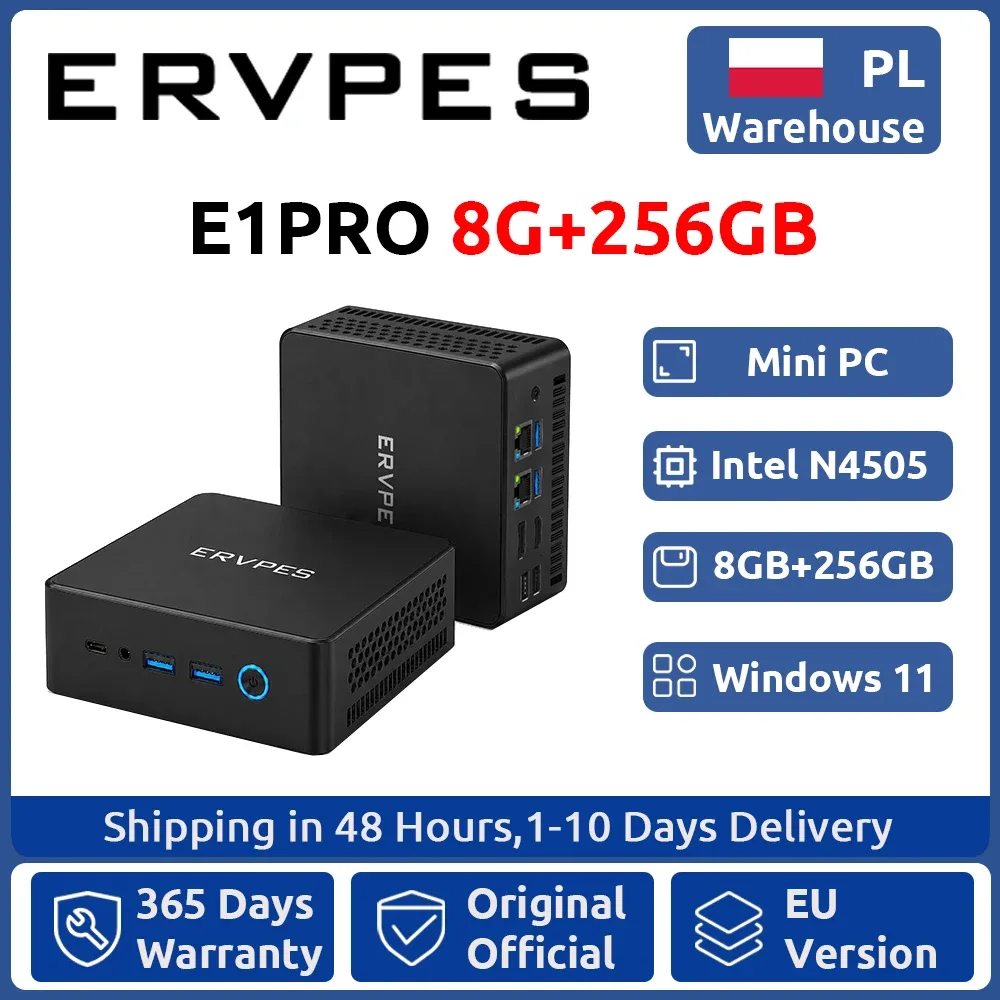 Mini PC de bureau 8 Go de mémoire, SSD 256 Go