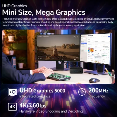 Mini PC de bureau 8 Go mémoire, 128 Go stockage – image 3