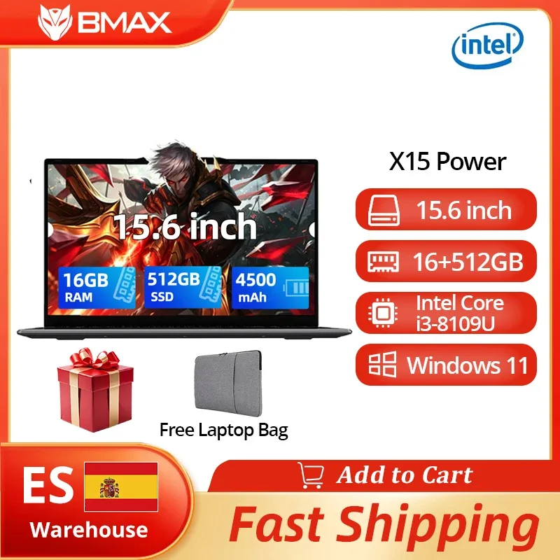 Ordinateur portable 16 Go de RAM, SSD 512 Go