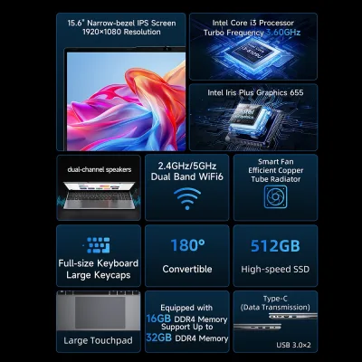Ordinateur portable 16 Go de RAM, SSD 512 Go – image 2