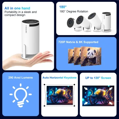 Projecteur portable Wifi 6 avec Bluetooth – image 2