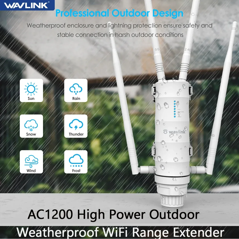 Répéteur WiFi extérieur double bande AC1200