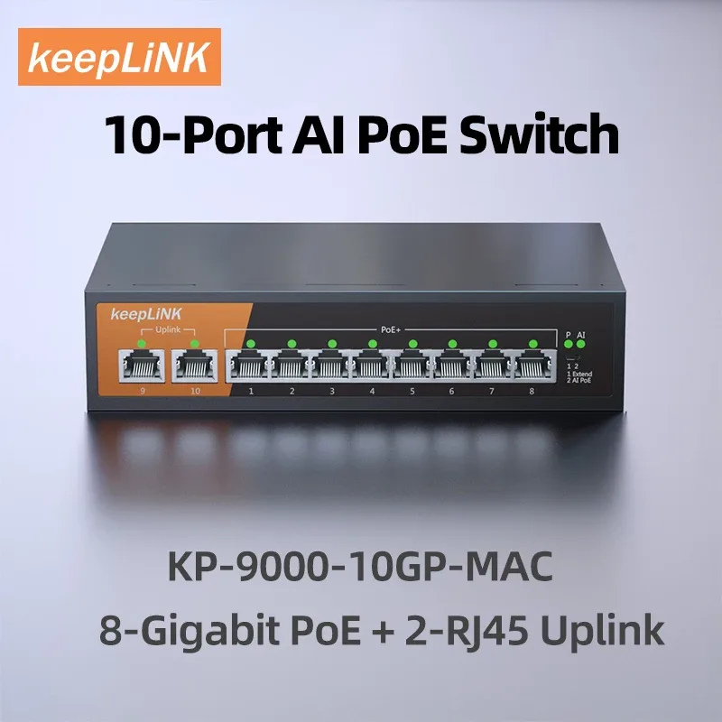 Switch Gigabit 10 ports dont 8 ports PoE