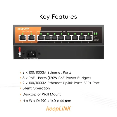 Switch Gigabit 10 ports dont 8 ports PoE – image 2